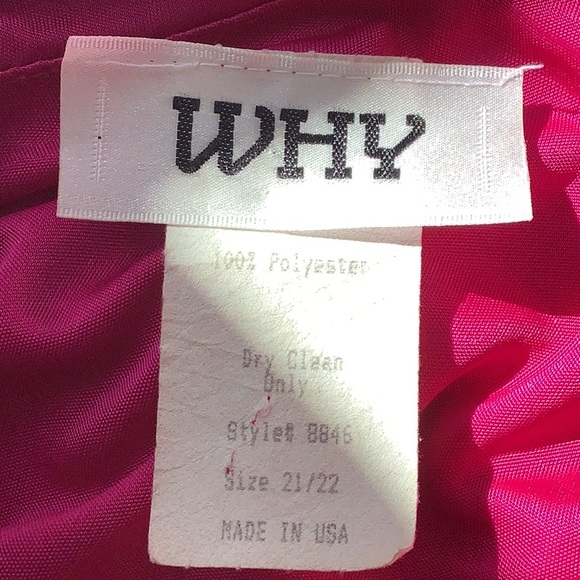 WHY Plus Size 21/22 Pink Beaded Shoulder Drop Waist Long Sleeve Evening Dress - Picture 10 of 12